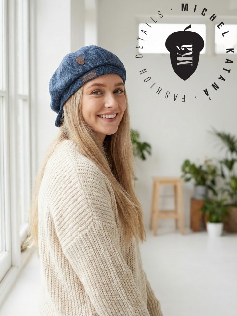 Кепка с козырьком, 8ми-клинка Мужская-Унисекс TWEED EDINBURG MARIN MIST из твида (Плотная Костюмно-Блейзерная ШЕРСТЬ) TWEED.8-EDINBURG/MARIN.MIST